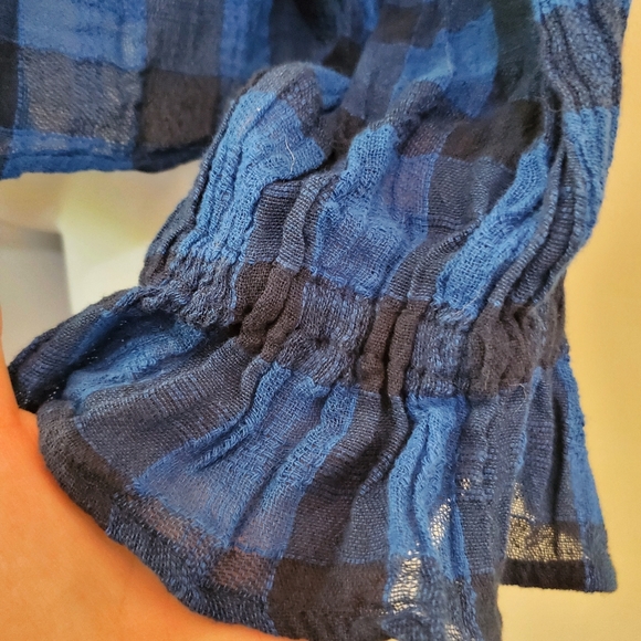 Free People Plaid Oversized Blouse - Picture 5 of 13